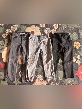 Three Neutral Kids Pants Bundle - Gray, Light Gray, Black